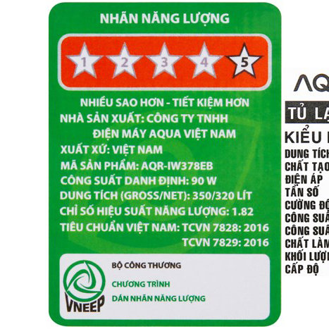 Tủ lạnh Aqua Inverter 320 lít AQR-IW378EB(BS)